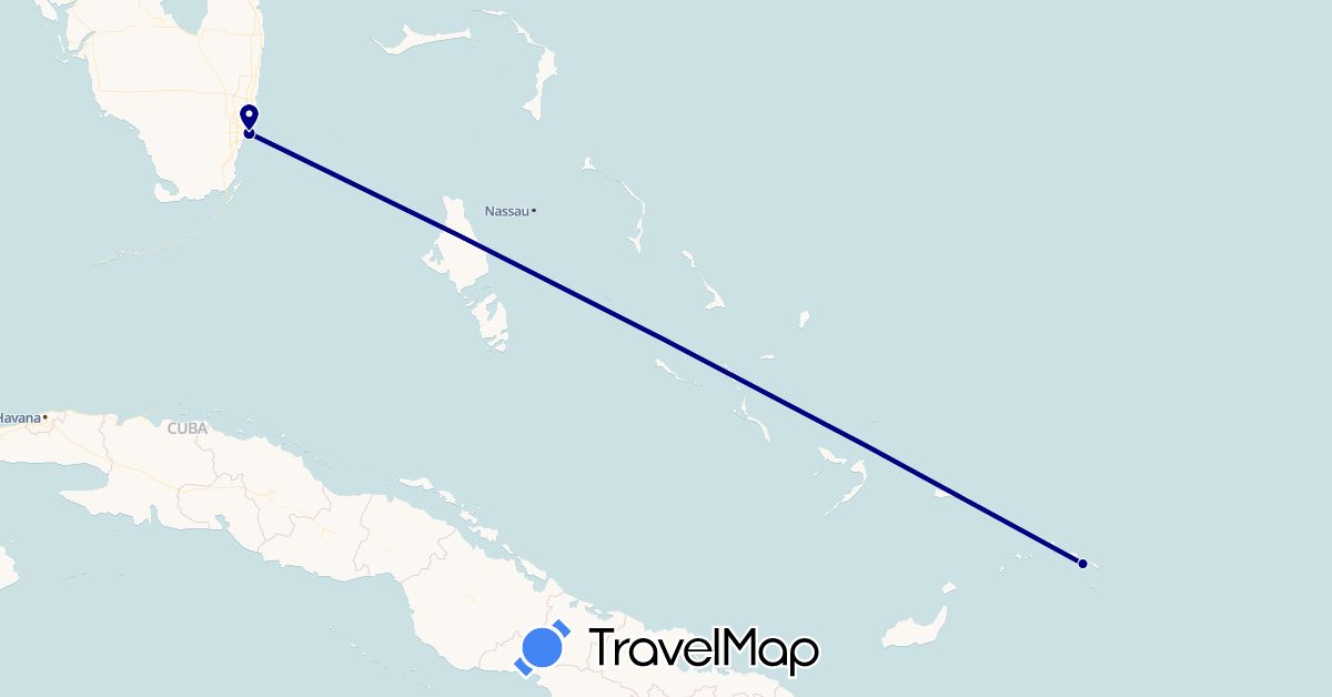 TravelMap itinerary: driving in Turks and Caicos Islands, United States (North America)